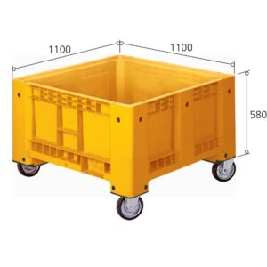 Low level plastic harvest bin with solid walls